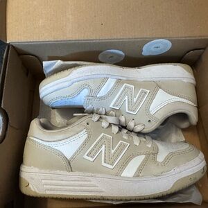 New Balance Kids' Beige and White Sneakers